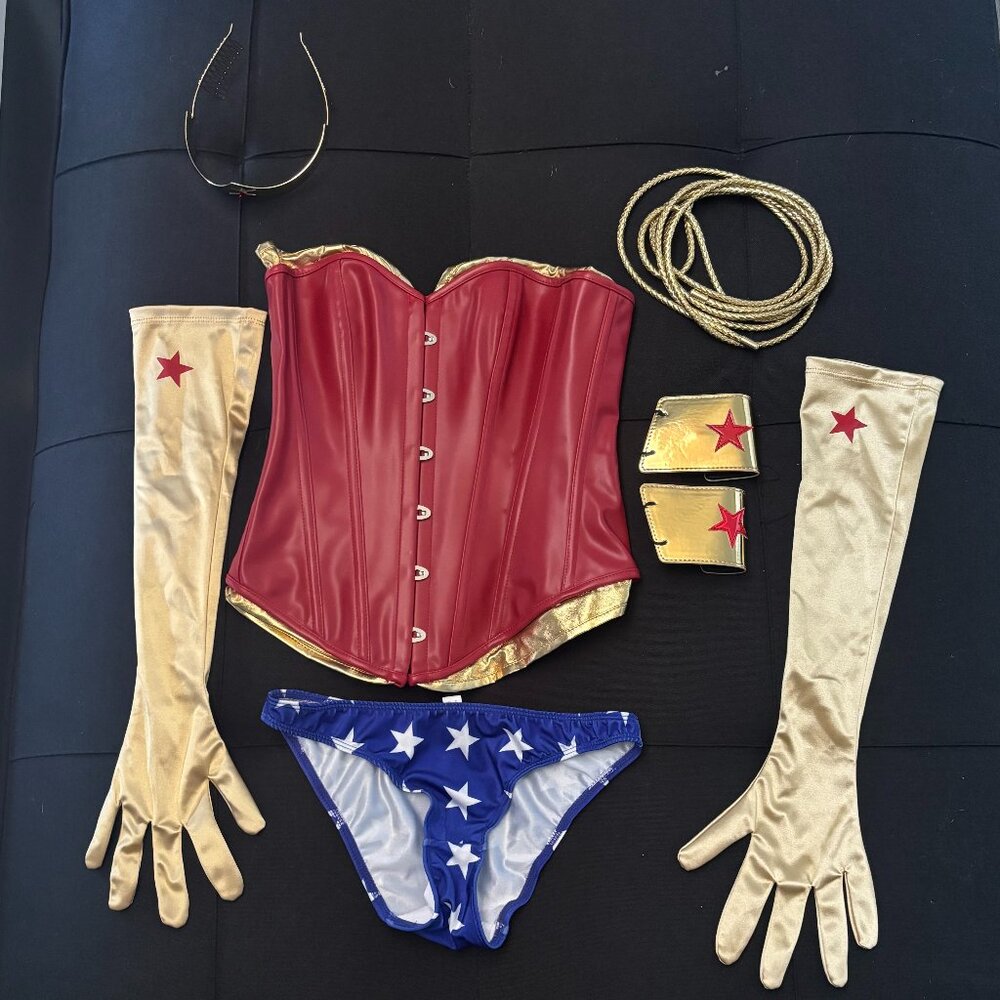 Wonder Woman Halloween Costume Overbust Corset with Shorts